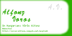 alfonz voros business card